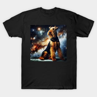 Space Airedale Terrier T-Shirt